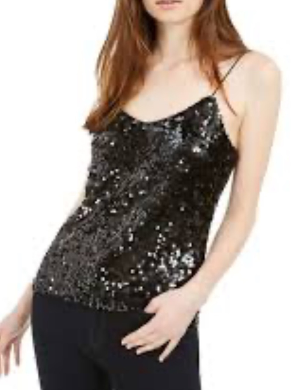 Generation Love Astrid Sequin Cami Tank Top Black Small